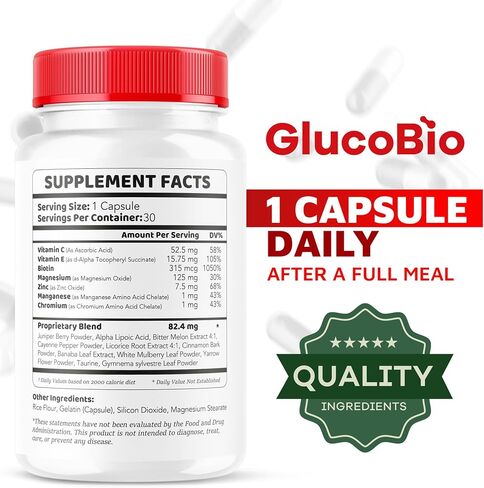 (2 Pack) GlucoBio Capsules - Official Gluco Bio Support Pills, Advanced Formula for Overall Balance, GlucoBio Pills, GlucoBio Supplement, Glucovio Reviews, 60 Capsules for 2 Months in Saudi Arabia