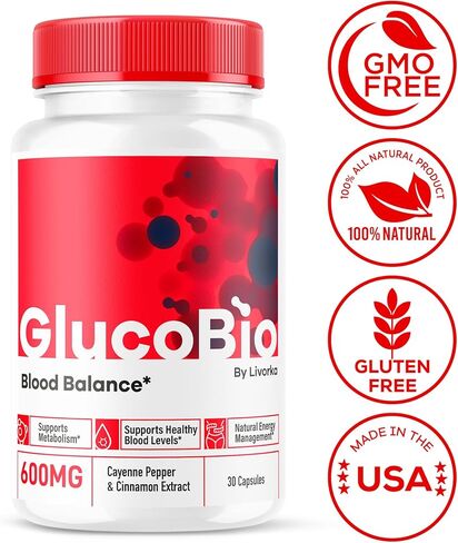 (2 Pack) GlucoBio Capsules - Official Gluco Bio Support Pills, Advanced Formula for Overall Balance, GlucoBio Pills, GlucoBio Supplement, Glucovio Reviews, 60 Capsules for 2 Months in Saudi Arabia