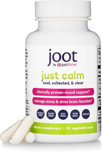 Just Thrive - Just Calm - مدير الكورتيزول - مكمل مهدئ ودعم الذاكرة والمزاج - نباتي، 30 كبسولة هادئة in Kuwait