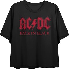 ACDC Australian, Rock Band, Rock and Roll, Music, Song on Black Short Sleeve Adult Crop T-Shirt in Kuwait