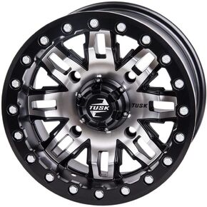 4/156 Tusk Teton Beadlock Wheel 15x10 5.0 + 5.0 Machined/Black in Kuwait