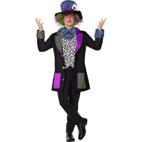 Spirit Halloween Adult Mad Hatter Costume | Cosplay Costumes | Fairytale costumes| 3-Piece Costume in Saudi Arabia
