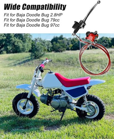 مجموعات مقود نظام الفرامل الهيدروليكية للدراجة الصغيرة تناسب Baja Doodle Bug 79cc Dirt Bug DB30 Blitz Predator 212cc Mega Moto مع كابل خنق قرص الفرامل القرصي ومفتاح مقابض المقود in Saudi Arabia