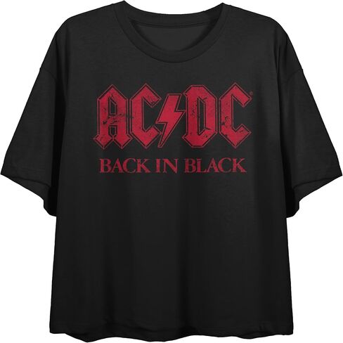 ACDC Australian, Rock Band, Rock and Roll, Music, Song on Black Short Sleeve Adult Crop T-Shirt in Kuwait