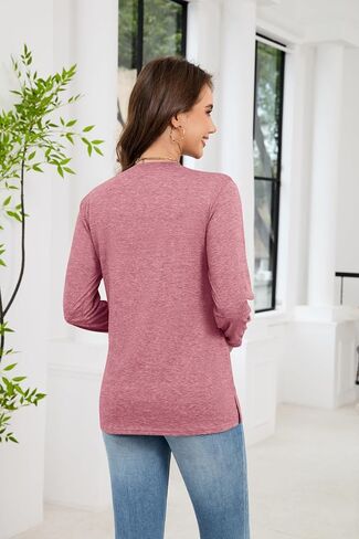 Long Sleeve Shirts for Women Fall Winter Clothes Tunic Tops Daisy Shirt Loose Cozy Cute Pullover Tee Casual Sweatshirts in Saudi Arabia