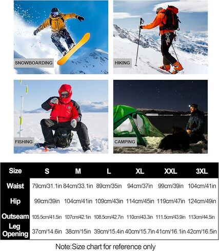 KUTOOK Men's Fleece Lined Softshell Pants Winter Warm Waterproof Windproof Hiking Running Workout with Zipper Pockets S-3XL in Kuwait