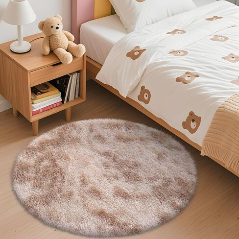 OLANLY Area Rugs for Living Room Bedroom, Machine Washable 3x5 Feet Soft Fluffy Shaggy Bedside Rug, Indoor Floor Carpet for Kids Girls and Boys, Nursery Room, Home Decor Aesthetic, Purple Rainbow in Kuwait