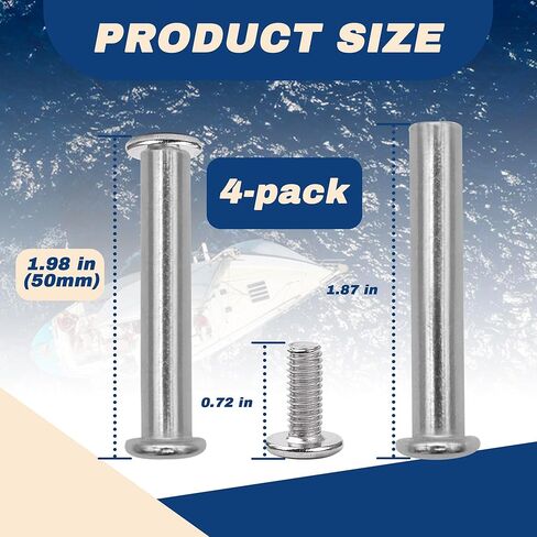 2 Pack OEM 001177 005362 Top Connector Bracket Mounting Bolt - Compatible with Bennington SS Bimini - 304 Stainless Steel with Hex Wrench - for Bennington Pontoon Accessories & Boat Parts in Kuwait