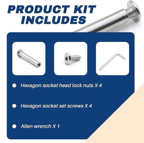 2 Pack OEM 001177 005362 Top Connector Bracket Mounting Bolt - Compatible with Bennington SS Bimini - 304 Stainless Steel with Hex Wrench - for Bennington Pontoon Accessories & Boat Parts in Kuwait