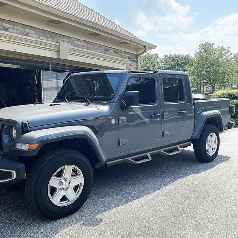 BINARY STAR Curve Design Running Boards Compatible with Vehicle 2020-2025 Jeep Gladiator Jt 4 Door, Rock Rails Sliders Drop Down Side Steps Made with Carbon Steel. in Saudi Arabia