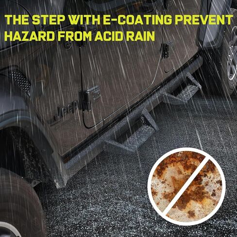 BINARY STAR Curve Design Running Boards Compatible with Vehicle 2020-2025 Jeep Gladiator Jt 4 Door, Rock Rails Sliders Drop Down Side Steps Made with Carbon Steel. in Saudi Arabia