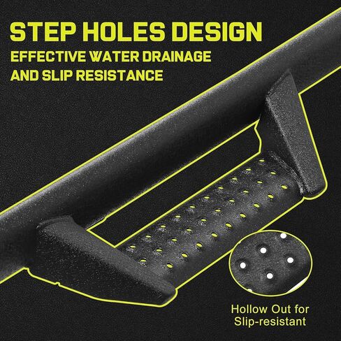 BINARY STAR Curve Design Running Boards Compatible with Vehicle 2020-2025 Jeep Gladiator Jt 4 Door, Rock Rails Sliders Drop Down Side Steps Made with Carbon Steel. in Saudi Arabia