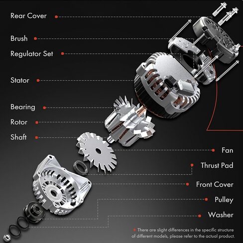 A-Premium Alternator Compatible with Kia Sephia 1998-2001, Spectra 2000-2004, 1.8L, 12V 70A 4-Groove Pulley Clockwise, Replace# OK2A218300, RK2AA18300U in Saudi Arabia