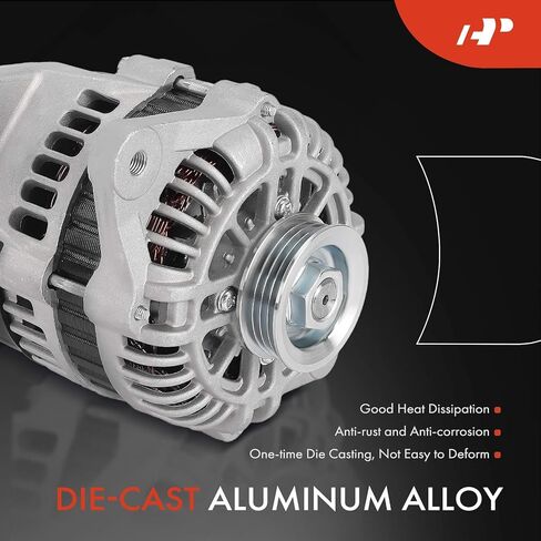 A-Premium Alternator Compatible with Kia Sephia 1998-2001, Spectra 2000-2004, 1.8L, 12V 70A 4-Groove Pulley Clockwise, Replace# OK2A218300, RK2AA18300U in Saudi Arabia