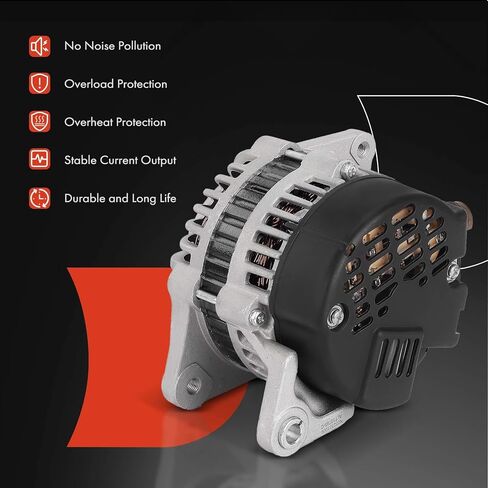 A-Premium Alternator Compatible with Kia Sephia 1998-2001, Spectra 2000-2004, 1.8L, 12V 70A 4-Groove Pulley Clockwise, Replace# OK2A218300, RK2AA18300U in Saudi Arabia