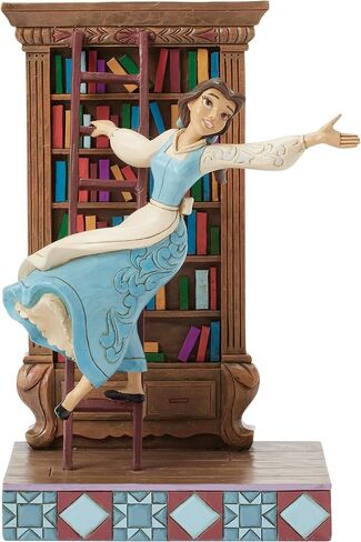 Enesco Disney Traditions من Jim Shore Beauty and The Beast Belle مع تمثال رف الكتب، 7.63 بوصة، متعدد الألوان in Saudi Arabia