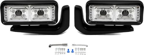 مصابيح أمامية LED من KUAFU DRL مع أذرع تثبيت متوافقة مع Peterbilt 357 359 365 367 378 379 389 567 مع حزام ومصابيح كروم الإسكان عدسة شفافة 2 قطعة in Saudi Arabia