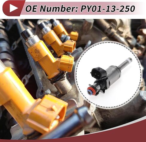 4 قطعة حاقن الوقود لمازدا 6 2.5T 2018-2020 فوهة الوقود رقم PY01-13-250 أسود استبدال الأجزاء in Saudi Arabia