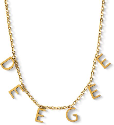 Sorority Shop Delta Gamma Necklace — DG Name Necklace, 18K Gold Plated Sorority Gifts Necklace, Long-Lasting Delta Gamma Gifts for Women in Saudi Arabia