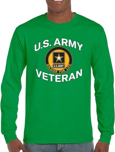 US Army Veteran Soldier for Life Long Sleeve T-Shirt Military Pride DD 214 Patriotic Armed Forces Gear Licensed in Saudi Arabia