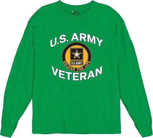 US Army Veteran Soldier for Life Long Sleeve T-Shirt Military Pride DD 214 Patriotic Armed Forces Gear Licensed in Saudi Arabia