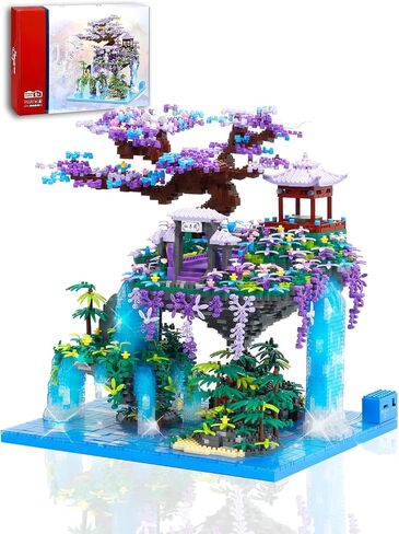 مجموعة هندسة شجرة زهور بونساي الكبيرة للأولاد 8-14 مجموعة بناء منزل شجرة الكرز اليابانية المضيئة مع صندوق ألعاب للبالغين للأولاد والبنات من عمر 8 إلى 12 عامًا، جسيمات دقيقة 2.5 مم in Kuwait