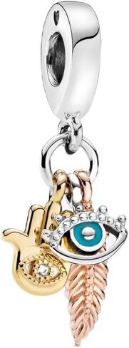 Hamsa Hand Dangle Charm 925 Sterling Silver Charms Fit Women Bracelet And Necklaces Bead Charm Pendant Jewelry Gifts For Family Friends in Saudi Arabia