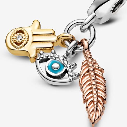 Hamsa Hand Dangle Charm 925 Sterling Silver Charms Fit Women Bracelet And Necklaces Bead Charm Pendant Jewelry Gifts For Family Friends in Saudi Arabia