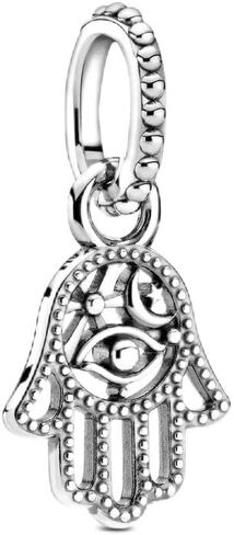 Hamsa Hand Dangle Charm 925 Sterling Silver Charms Fit Women Bracelet And Necklaces Bead Charm Pendant Jewelry Gifts For Family Friends in Saudi Arabia