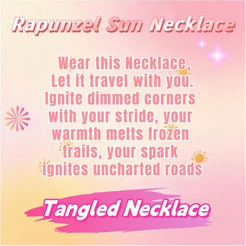 Rapunzel Sun Necklace for Women Tangled Necklace Gold Sun Necklace Purple Opal Pendant Neckalce Healing Crystal Necklace Halloween Trendy Jewelry in Saudi Arabia