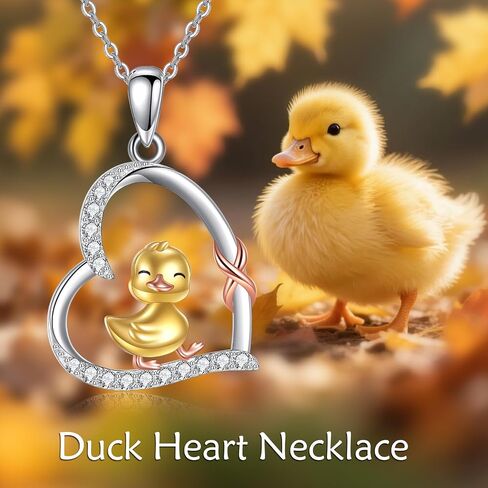 Duck Gifts Necklace 925 Sterling Silver Duck Pendant Necklace Infinity Heart Duck Jewelry for Women Duck Lovers Gifts in Saudi Arabia