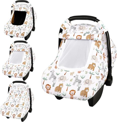 Baby Car Seat Cover, Windproof Carseat Cover for Infant Boys, Infant Breathable Carseat Canopy, Compatible with Most Baby Car Seat, Dinosaur in Kuwait
