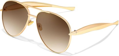 FEISEDY Oversized Aviator Sunglasses Women Men - Retro Gold Metal Chunky Frame, UV400 for Driving & Daily Wear B0311 in Saudi Arabia