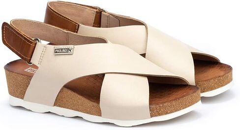 Pikolinos Wedge Sandals Leather Mahon for Woman Brandy in Kuwait