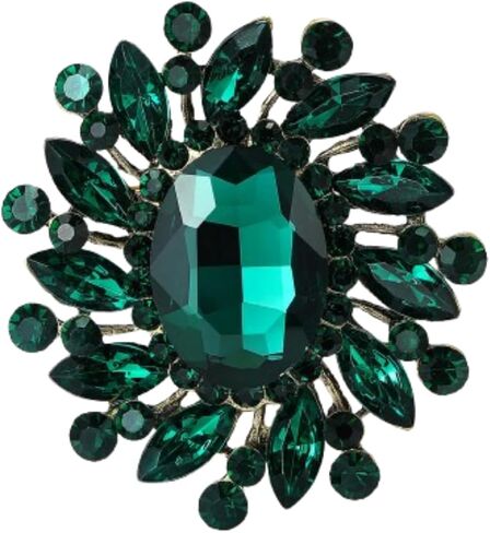 Rhinestone Brooch for Women,Vintage Crystal Flowers Brooch Statement Crystal Glass Lapel Pins Prom Classic Jewelry in Saudi Arabia