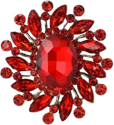 Rhinestone Brooch for Women,Vintage Crystal Flowers Brooch Statement Crystal Glass Lapel Pins Prom Classic Jewelry in Saudi Arabia