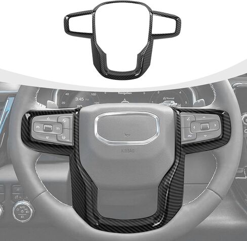 غطاء عجلة القيادة من ألياف الكربون متوافق مع GMC-Sierra 1500 2019-2025 & GMC-Sierra 2500HD/3500HD 2020-2024، لـ GMC-Yukon 2021-2024 in Saudi Arabia