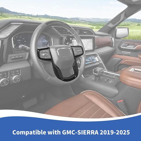 غطاء عجلة القيادة من ألياف الكربون متوافق مع GMC-Sierra 1500 2019-2025 & GMC-Sierra 2500HD/3500HD 2020-2024، لـ GMC-Yukon 2021-2024 in Saudi Arabia