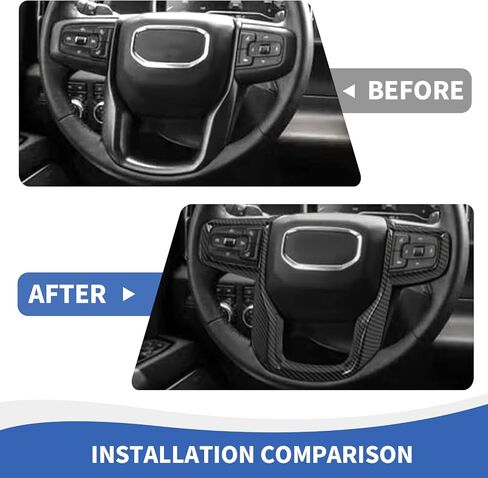 غطاء عجلة القيادة من ألياف الكربون متوافق مع GMC-Sierra 1500 2019-2025 & GMC-Sierra 2500HD/3500HD 2020-2024، لـ GMC-Yukon 2021-2024 in Saudi Arabia