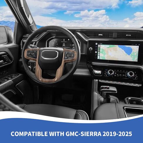 غطاء عجلة القيادة من ألياف الكربون متوافق مع GMC-Sierra 1500 2019-2025 & GMC-Sierra 2500HD/3500HD 2020-2024، لـ GMC-Yukon 2021-2024 in Kuwait