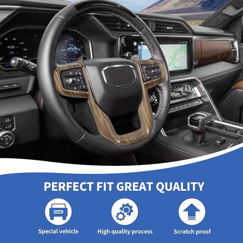 غطاء عجلة القيادة من ألياف الكربون متوافق مع GMC-Sierra 1500 2019-2025 & GMC-Sierra 2500HD/3500HD 2020-2024، لـ GMC-Yukon 2021-2024 in Kuwait