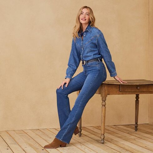بنطال جينز LEVI Strauss Signature النسائي الحديث ذو الرقبة الطويلة (متوفر أيضًا في Plus) in Kuwait