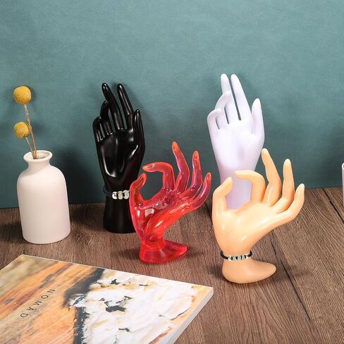 PATIKIL 2pcs Hand Ring Holder, Hand Jewelry Holder Ring Display Stand Jewelry Display Bracelet Display Heavy Sturdy Base for Room Decorative, White in Saudi Arabia