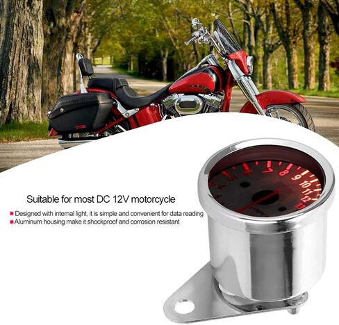 Motorcycle Tachometer 0-13000rpm/min Electronic Tach Meter Gauge LED Display for DC 12V Motorcycle in Saudi Arabia