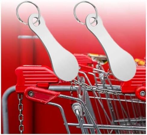 2 قطعة عربة التسوق رمز حلقة رئيسية عربة المعاد تدويرها سبيكة مفتاح ملحقات السلسلة سلاسل المفاتيح المعدنية عربات عملة حامل in Saudi Arabia