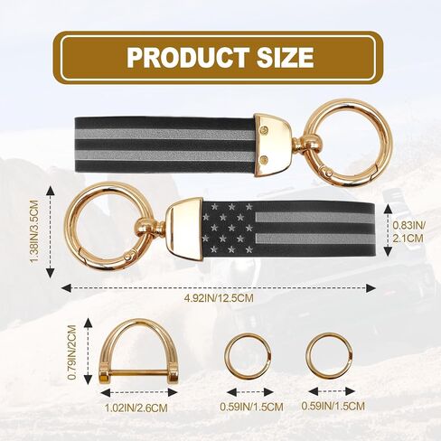 American USA Flag Car keychain, Personalized Zinc Alloy Circular Car Keychains, Compatible withTruck Chevrolet, Ford, Jeep, Men Women Car Accessories, Golden in Saudi Arabia