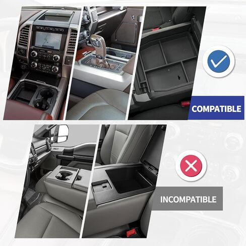 Center Console Organizer Tray Compatible With Ford F150 2015 2016 2017 2018 2019 2020 Storage Box Insert Armrest Tray-Full Console w/Bucket Seats ONLY (Fit for F150 2015-2020) in Saudi Arabia