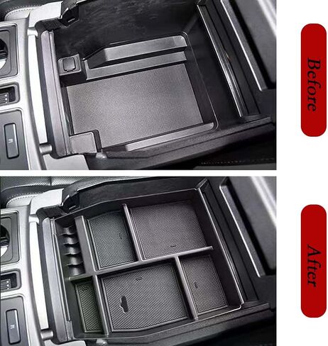 Center Console Organizer Tray Compatible With Ford F150 2015 2016 2017 2018 2019 2020 Storage Box Insert Armrest Tray-Full Console w/Bucket Seats ONLY (Fit for F150 2015-2020) in Saudi Arabia