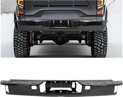 شريط وجه ممتص الصدمات الخلفي من KUAFU متوافق مع 2016-2021 Nissan Titan XD، 2017-2021 Nissan Titan لاستبدال NI1102169،85030EZ30C مع فتحات خطاف سحب، مسحوق فولاذي مطلي باللون الأسود in Saudi Arabia