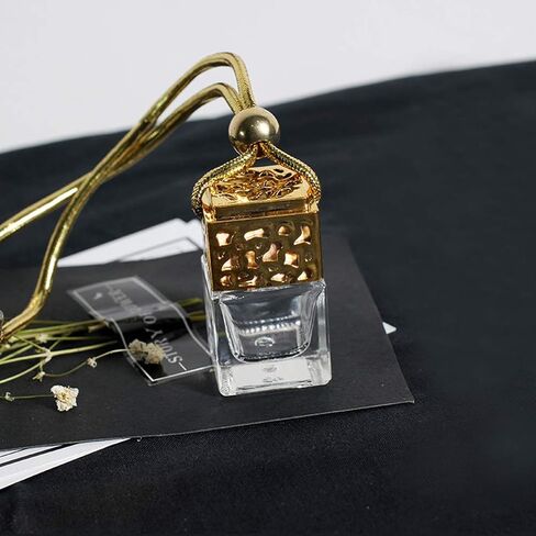 3 قطع زينة معطر هواء للسيارة، موزع روائح عطرية من كيميس للسيارة، زجاجة عطر زجاجية فارغة، معطر هواء قابل لإعادة الملء، زجاجة زجاجية فارغة (ذهبي، فضي، أسود) in Saudi Arabia